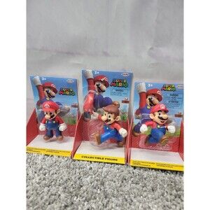 Lot of 3 World of Nintendo Super Mario Bros Jakks Pacific Collectible Figure